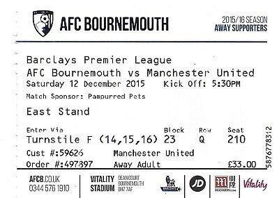 bournemouth vs man united tickets